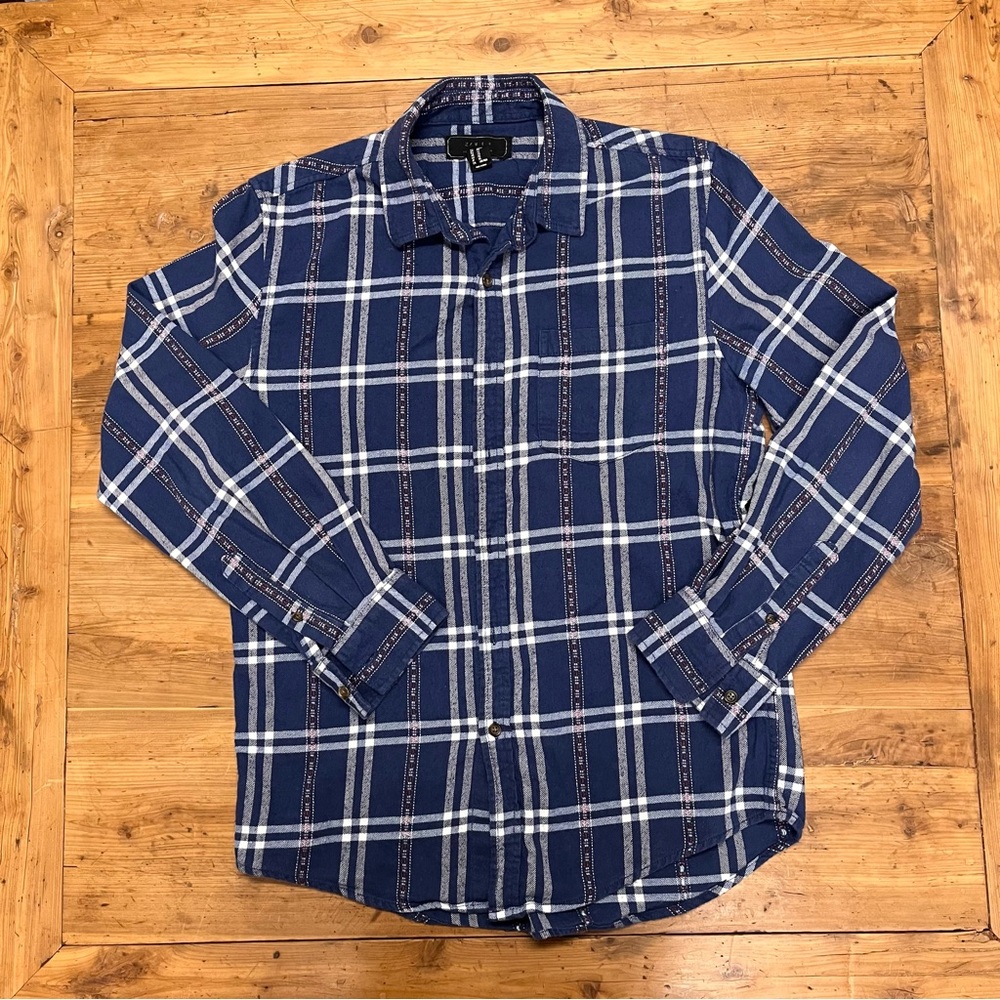 Men's Blue Plaid Shirt